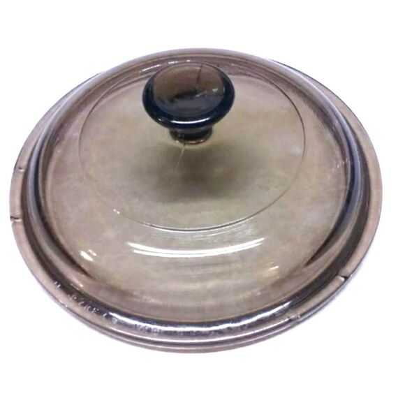 Visions Amber by Corning Glass Lid V-1-C for 1 qt. Pan or Casserole Pyrex Round - Picture 3 of 6
